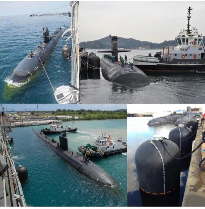 米国海軍横浜電気潜水艦のハイドロ空気のゴム製 フェンダー9